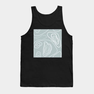 Blue & White Topography Pattern Tank Top